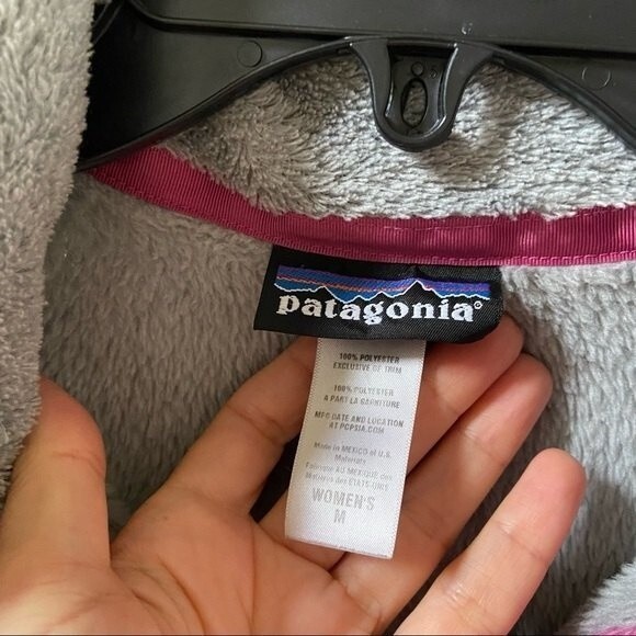 Patagonia Re-Tool Snap-T Gray Pink Pullover Fleece M - Picture 6 of 13